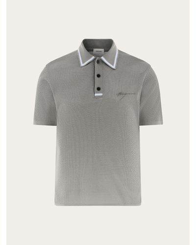 Ferragamo Short Sleeved Polo Shirt - Gray