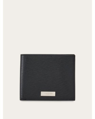 Ferragamo Wallet With Custom Metal Plate - Black