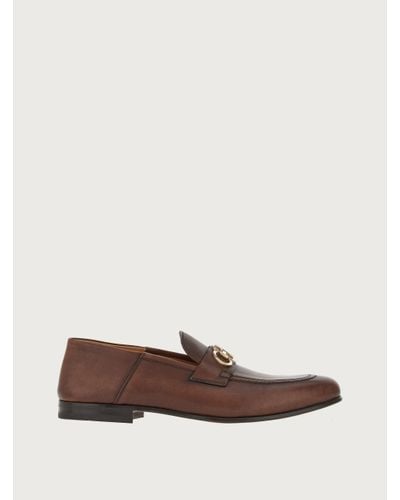 Ferragamo Gin Slip-on Leather Loafers - Brown