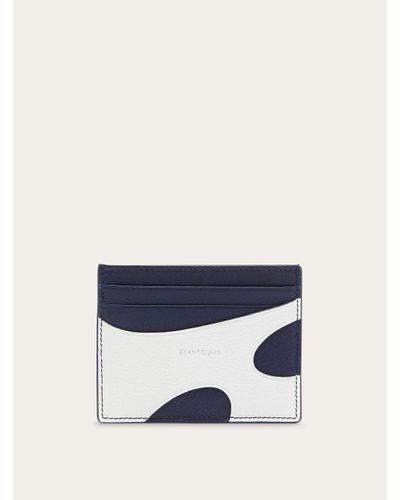 Ferragamo Cut out credit card holder - Bleu