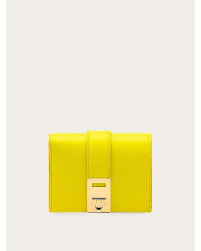 Ferragamo Hug Compact Wallet - Yellow