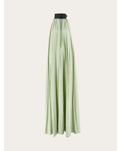 Ferragamo Damen Kleid mit Kontrastkragen - Grün