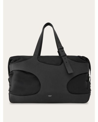 Ferragamo Duffle Bag With Cut-out Detailing - Black