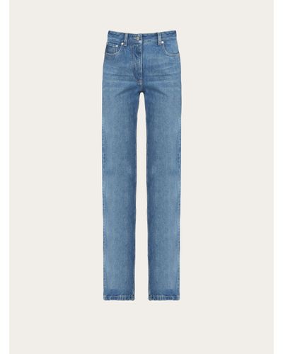 Ferragamo Damen 5-Pocket-Jeans - Blau