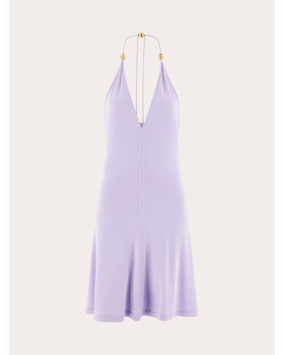 Ferragamo Women Strappy Mini Dress - Purple