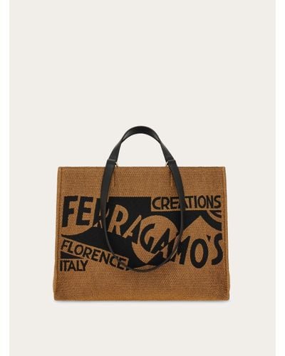 Ferragamo Tote Bag With Logo (M) - Orange
