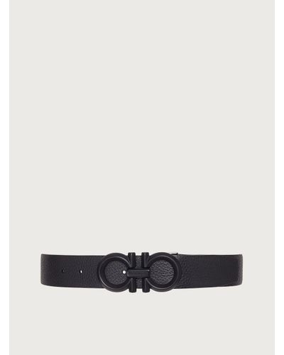 Ferragamo Reversible And Adjustable Gancini Belt - White