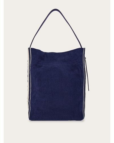 Ferragamo Jacquard Fabric Tote Bag - Blue