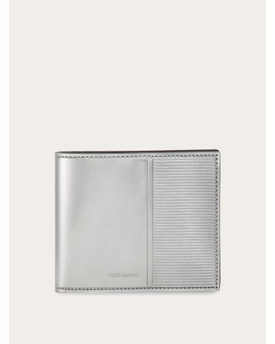 Ferragamo Wallet With Knurled Detailing - Gray