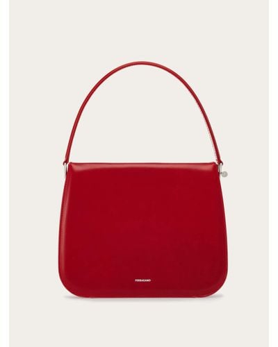 Ferragamo Damen Halbsteife Handtasche (S) - Rot
