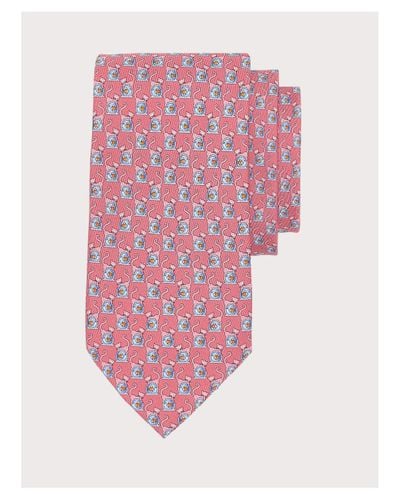 Ferragamo Paco Print Silk Tie - Pink
