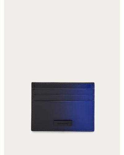 Ferragamo Dual Tone Credit Card Holder - Blue