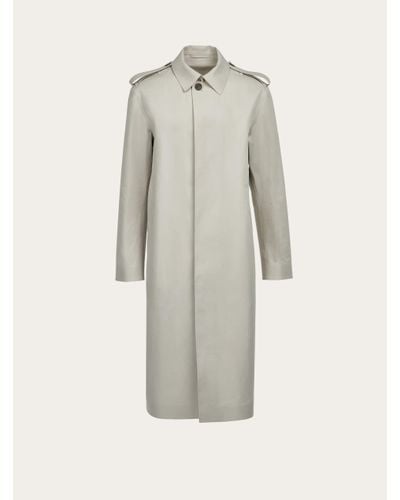 Ferragamo Straight Cut Overcoat - White