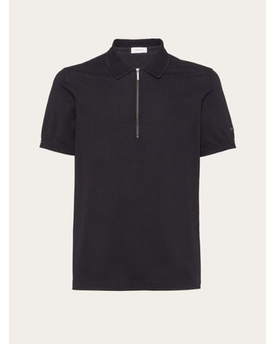 Ferragamo Polo with zip collar - Noir