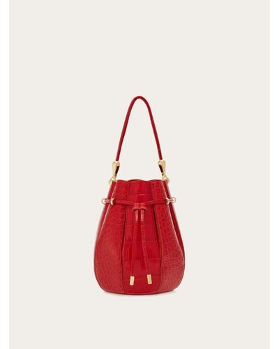 Ferragamo Bucket Bag With Inlays (s) - Red