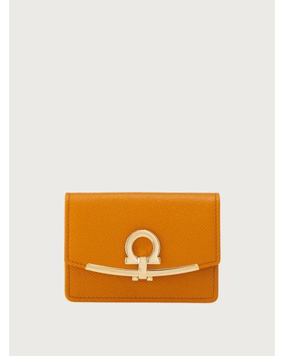Ferragamo Gancini Business Card Holder - Orange