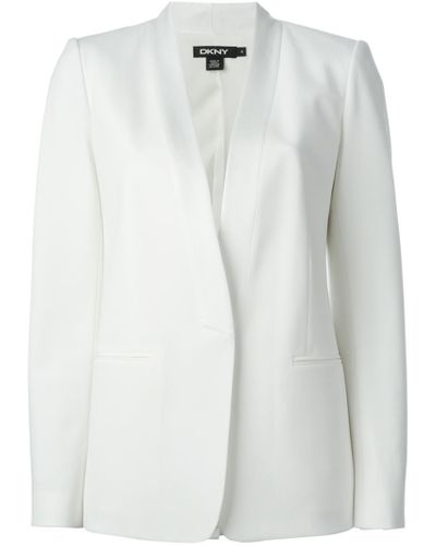 DKNY V-neck Blazer in White - Lyst