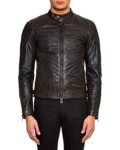 Belstaff Outlaw Leather Jacket in Black for Men | Lyst