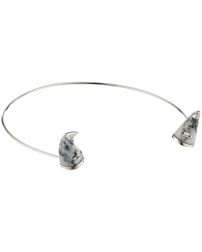 Vivienne Westwood Gemstone Horn Tiara in Rhodium/Grey Marble (Gray) - Lyst