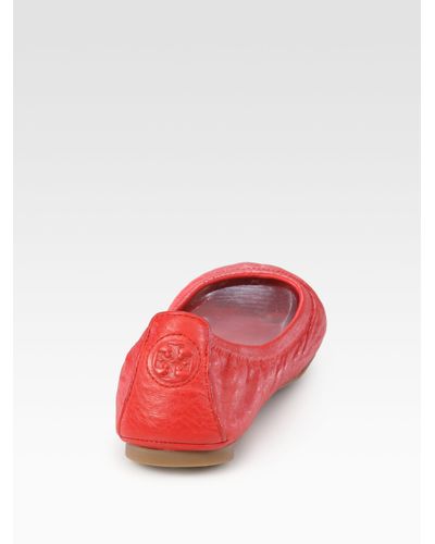 Tory Burch Eddie Scrunch Ballet Flats in Black - Lyst