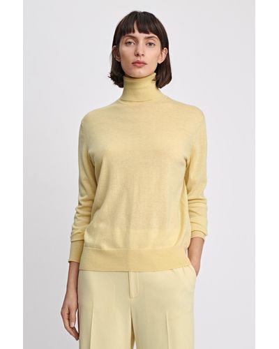 Filippa K Silk Mix Roller Neck Sweater in Yellow - Lyst