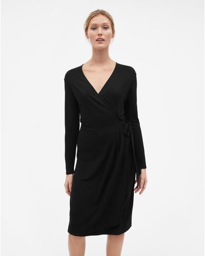 Filippa K Synthetic Drapey Crepe Wrap Dress Black - Lyst