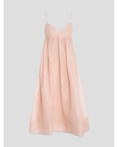 Zimmermann Empire Guipure Dress in Blush & Natural from REVOLVEclothing.com