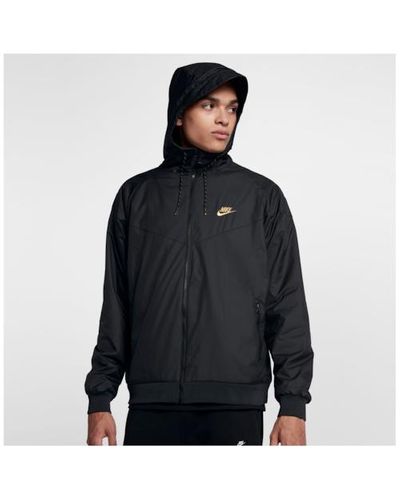 Nike Synthetic Winterized Windrunner Jacket in Black / Gold (Black) for Men  - Lyst