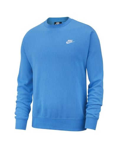 Nike Fleece Club Crew in Blue for Men - Lyst