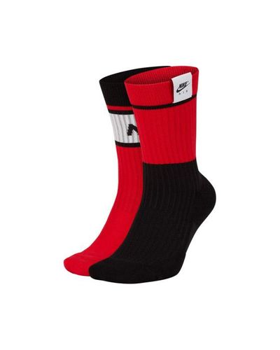 Nike Air Sneakr Sox Crew Socks in Red for Men | Lyst