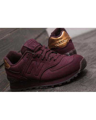 New Balance Rubber 574 Burgundy/ Gold 