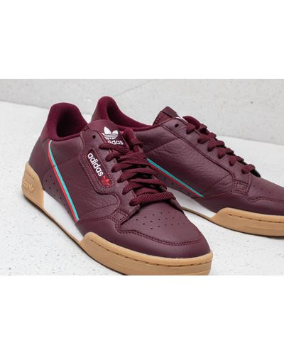 adidas Originals Leather Adidas Continental 80 Collegiate Burgundy/ Scarlet/  Hi-res Aqua for Men | Lyst