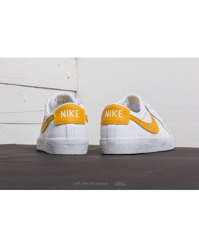 Nike Leather Sb Zoom Blazer Low White/ Mineral Gold for Men - Lyst