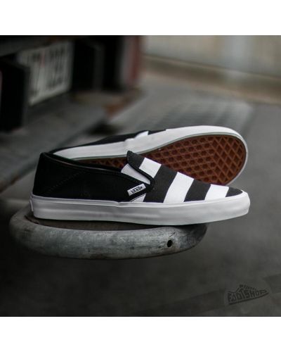 vans slip on sf black white