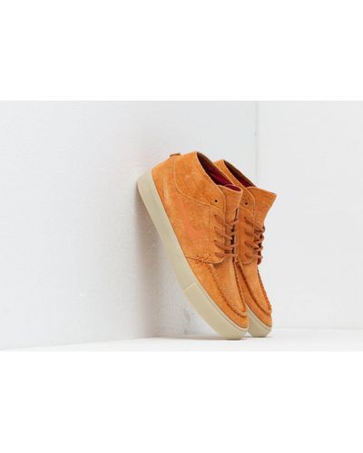 Nike Sb Zoom Stefan Janoski Mid Crafted Skate Shoe In Orange For Men Lyst