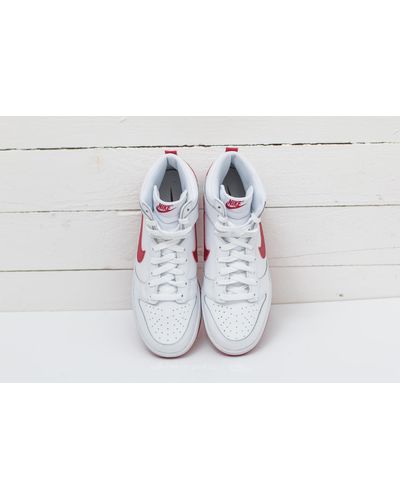 Nike Leather Dunk Hi White/ Gym Red for 