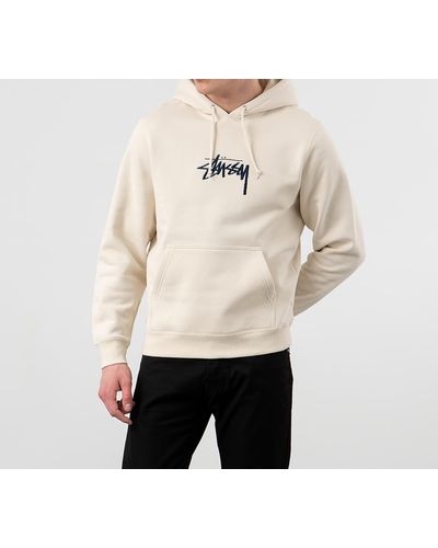 Stussy Stock Logo App. Hoodie Cement in Brown - Lyst