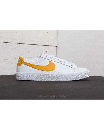 Nike Leather Sb Zoom Blazer Low White Mineral Gold For Men Lyst