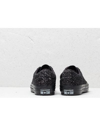 converse one star ox glitter black womens shoes