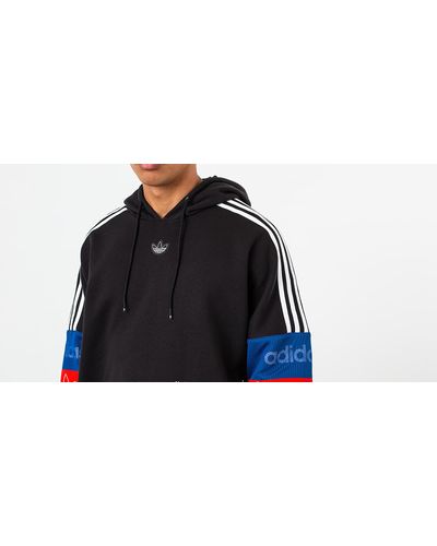 adidas Originals Fleece Adidas Team Signature Trefoil Hoodie Black/ Core  Red/ Core Royal for Men - Lyst