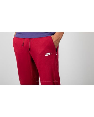 Nike Sportswear Tech Fleece Pants Red Crush/ White for Men | Lyst