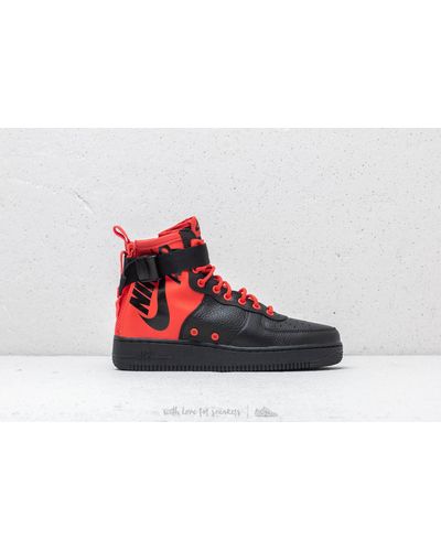 Nike Leather Sf Air Force 1 Mid Habanero Red/ Habanero Red for Men - Lyst