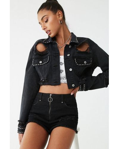 forever 21 black jean jacket