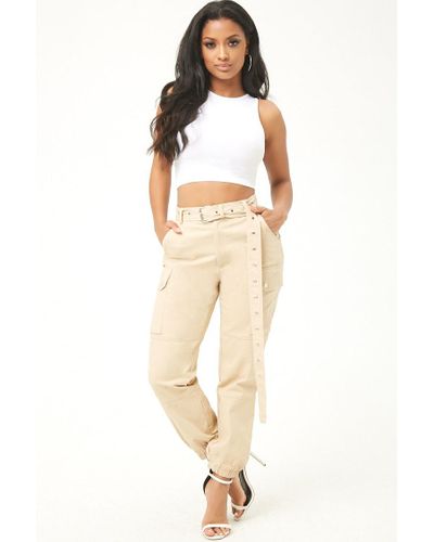 belted cargo joggers