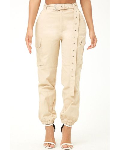 belted cargo joggers