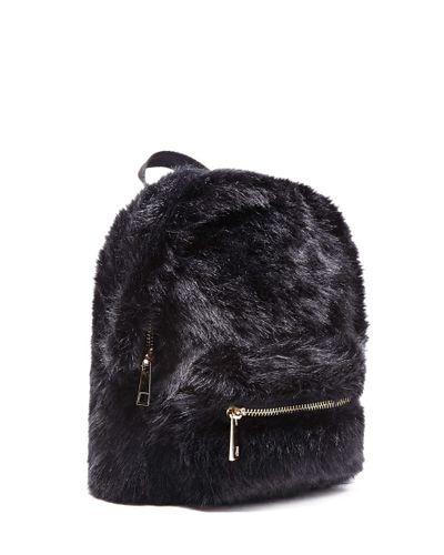 black fur backpack