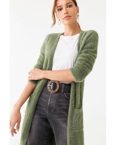 mango floral embroidered twinset cardigan in sage