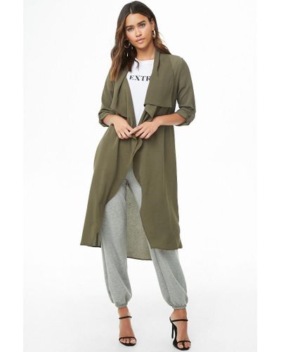 olive green duster coat