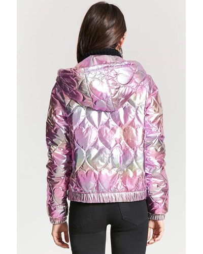 silver puffer jacket forever 21