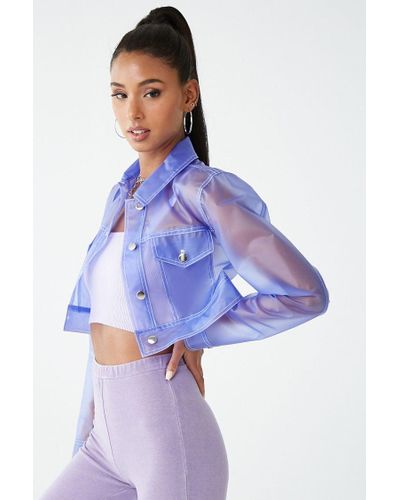 cropped purple jacket